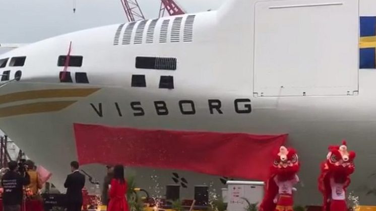 Inflaggning av Gotlandsbolagets miljövänliga nybygge