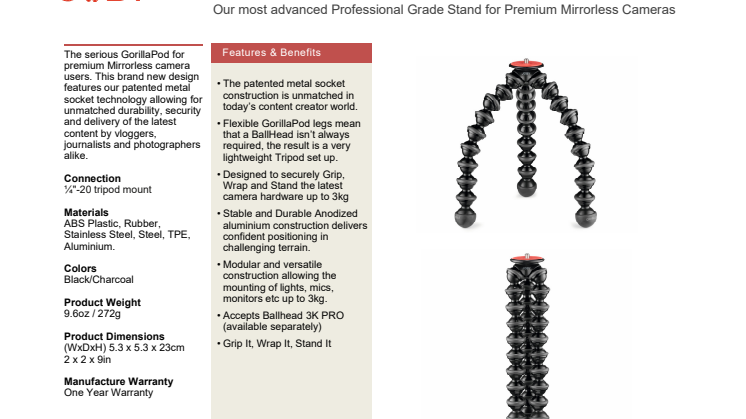 Joby GorillaPod 3K Pro Stand datasheet.pdf
