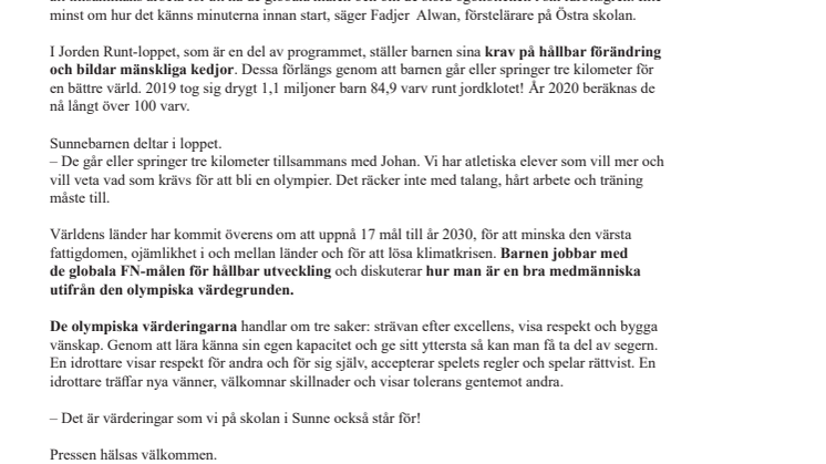 Olympier inspirerar barn i Sunne att se sin kapacitet och möjlighet att påverka