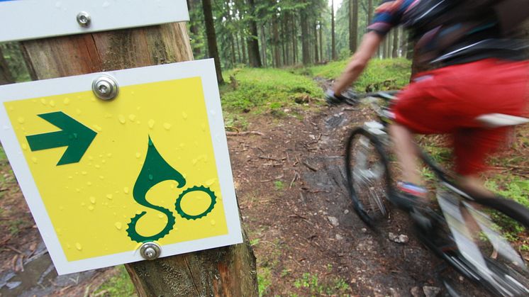 Beschilderung der MTB- Strecke  Stoneman Miriquidi 