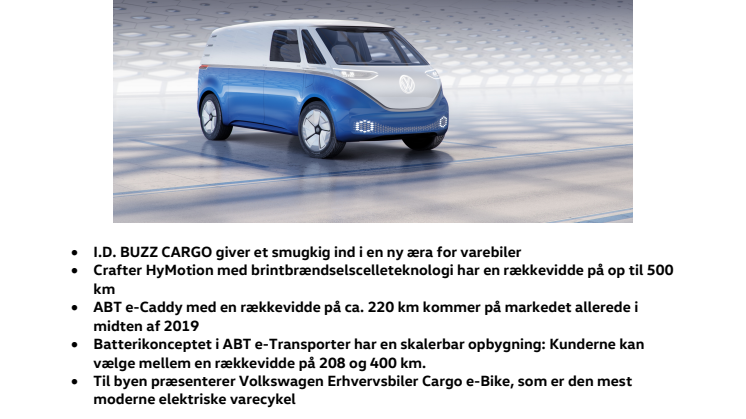  Volkswagen Erhvervsbiler elektrificerer 2018 IAA Nutzfahrzeuge-messen med fem nye nul-emissions-modeller