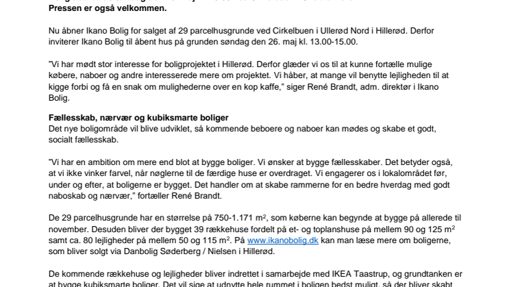 Nu begynder salget af Ikano Bolig-grunde i Hillerød
