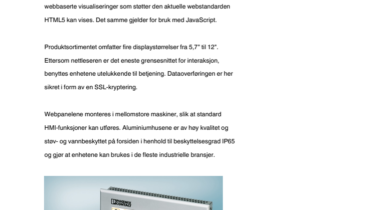 Industrielle touch-skjermer for moderne, HTML5-baserte webanvendelser 