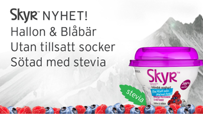Nyhet! SkyrTM – Helt utan tillsatt socker, sötad med stevia!