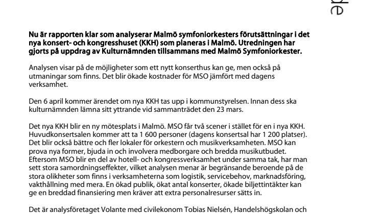 Analys av Malmö Symfoniorkester i nya KKH