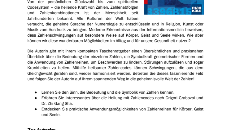 Waschzettel zu "Heilen mit Zahlen"