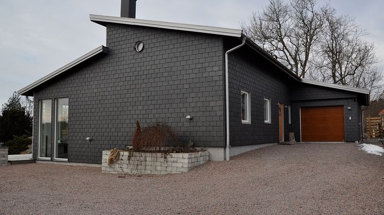 Villa med Takskiffer på fasad Dubbeltäckning