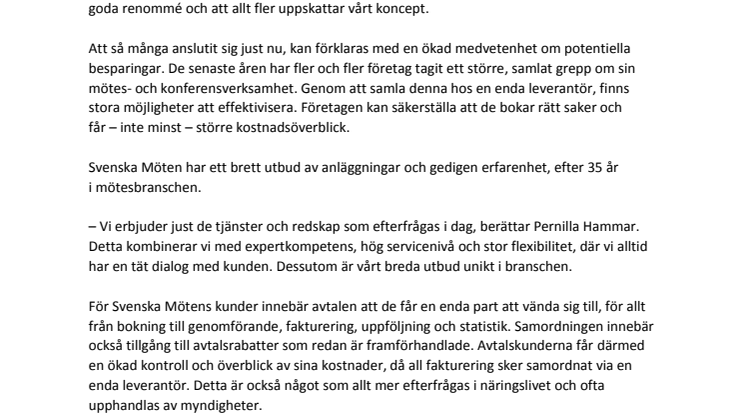 Svenska Möten växer med flera stora avtalskunder