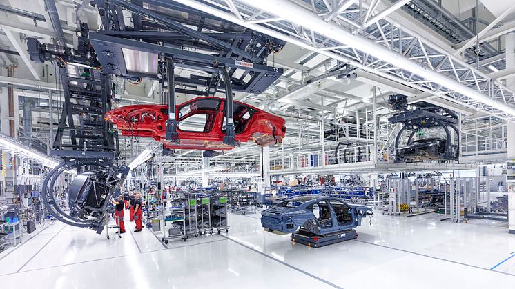 Audi e-tron GT i produktion på fabrikken Böllinger Höfe