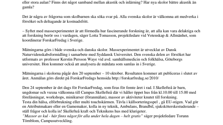 Skellefteås elever mäter akustiken i sitt klassrum