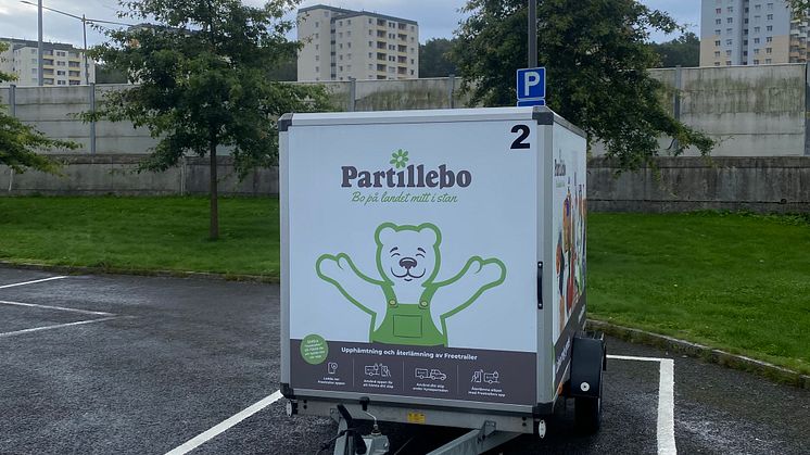 För första gången någonsin kan invånarna i Göteborg/Partille med omnejd låna en släpvagn gratis hos Partillebo. Släpvagnarna är uppställda i Partille, Sävedalen och Öjersjö, och de är fria för alla att använda. Foto: PR.