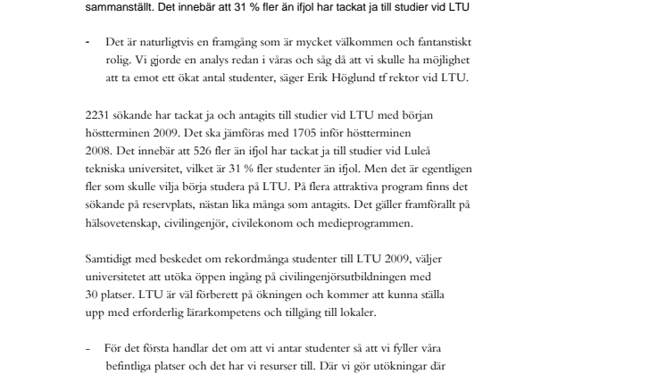 Många fler vill studera vid LTU