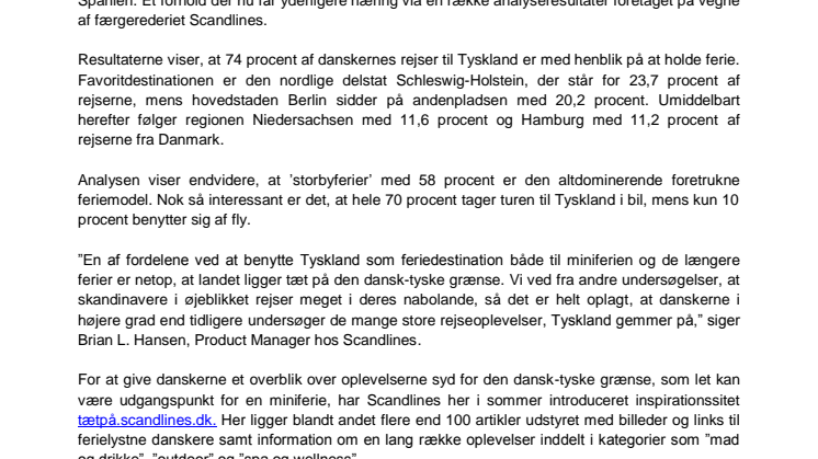 Disse destinationer rejser danskerne helst til i Tyskland