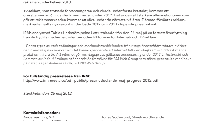 Internet går om dagspressen 2013 och reklammarknaden når rekordnivåer enligt IRM