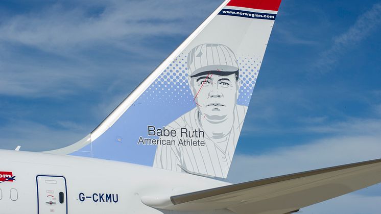 Babe Ruth, legendary baseball player, is Norwegian's fourth American tailfin hero
