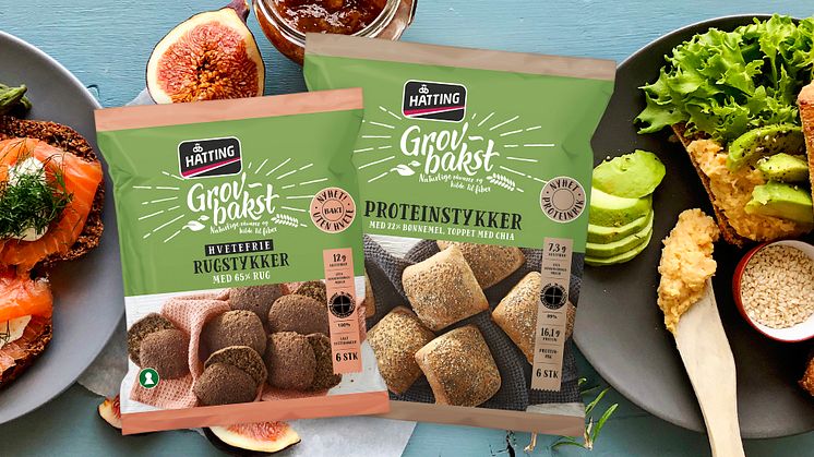 Hvetefrie rugstykker og Proteinstykker smaker nydelig til alle måltider.