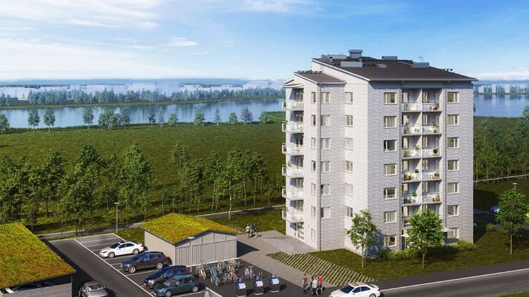 Riksbyggen finns på plats på tomten  Strandparksvägen under Stora visningshelgen.  Här planerar Riksbyggen för Svanenmärkta bostäder i  Brf Violroten.