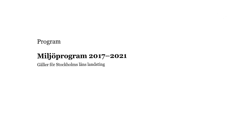 Stockholms läns landstings miljöprogram