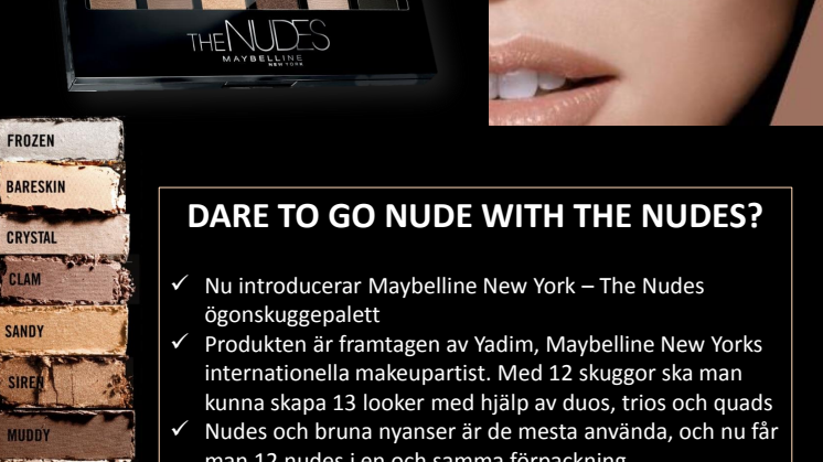 The Nudes - Maybelline New York Fact sheet