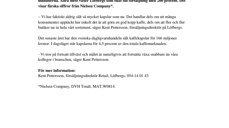 Rekordmånga köper kapselkaffe 