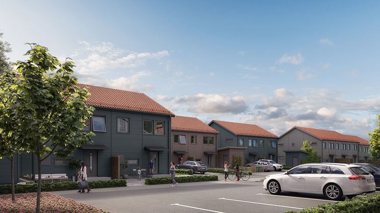 Brf Skogshem - 3D-bild av området