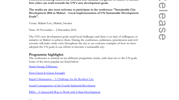 Malmö's work towards the UN's 17 global development goals attracts international decision makers