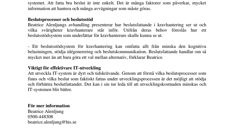 Bättre beslut ger bättre IT-system