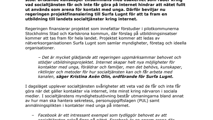 Socialtjänsten ska nå unga via nätet