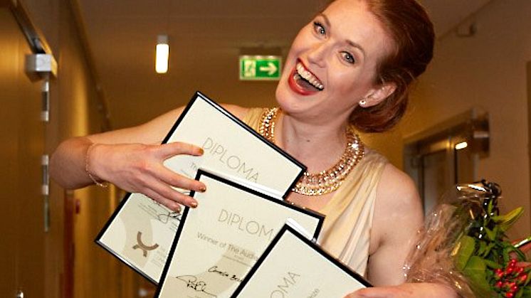 Första pris, Publikens pris, Orkesterns pris och Ungdomens pris – alla priser gick till Cornelia. (Foto: Britt Lindemann)