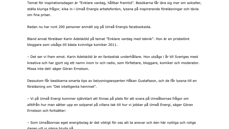 Umeå Energi inspirerar Umeåborna med humor