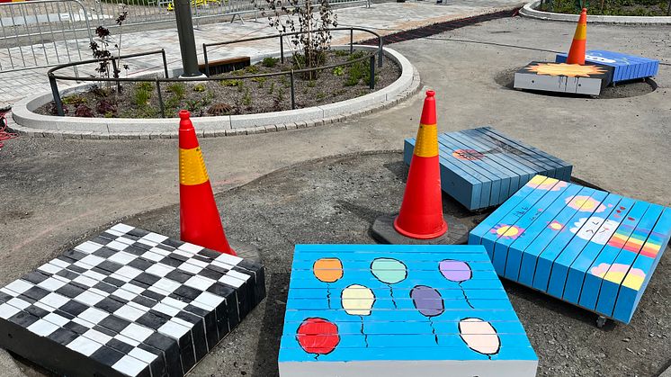 Konstverk Våxnäs torg elever