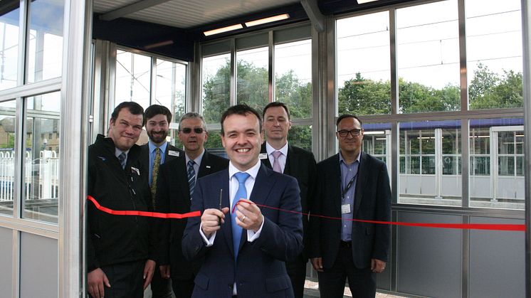 A ribbon cutting marked the unveiling of new platform shelters at Knebworth - more images available to download below