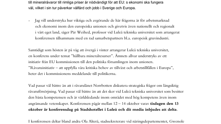 Utan säker råvaruförsörjning stannar EU