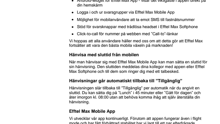 Efftel Max nu en ännu bättre mobilväxel