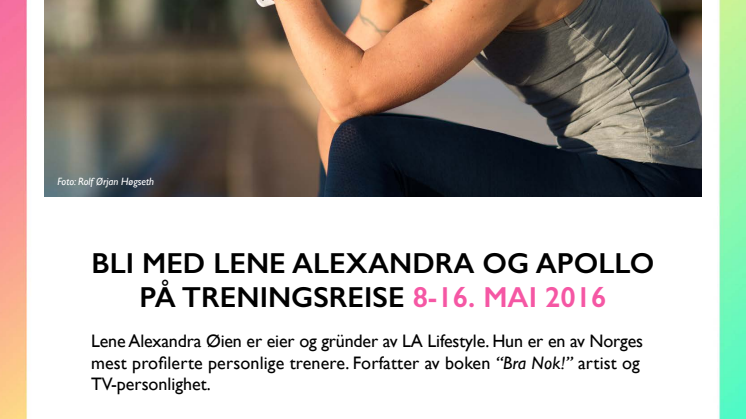 ​Apollo lanserer treningsreiser med Lene Alexandra