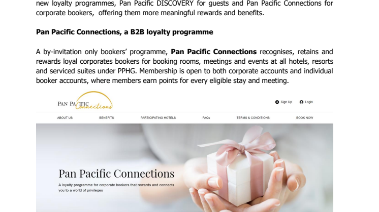 Pan Pacific Hotels Group rolls out B2B and B2C loyalty programmes