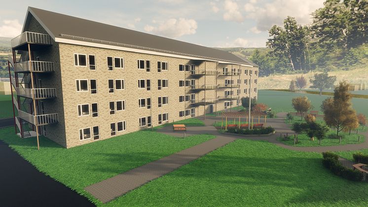 Attendos äldreboende i nya gröna stadsdelen Kilen.