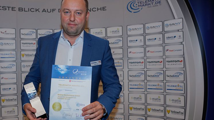 Er hat den Telematik Award 2018 für die Fahrstilanalyse entgegen genommen: Radek Liška, Direktor Parts und Service/Verkauf Motoren, Scania Deutschland Österreich. 