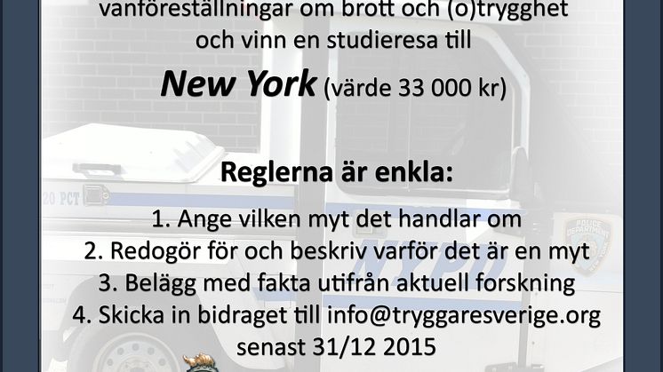 Identifiera myter om brott & (o)trygghet - vinn en resa till New York
