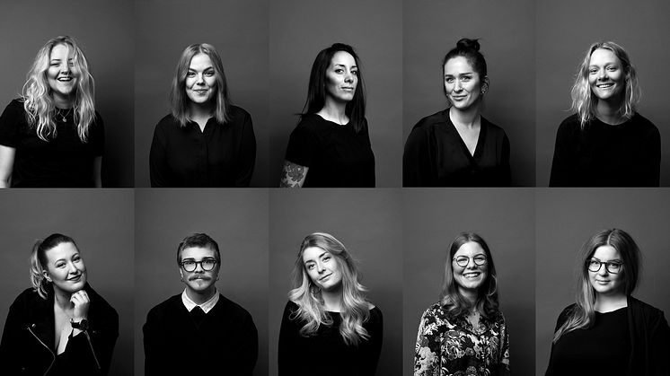 Övre rad fr vänster: Molly Nordgren, Camilla Wemmenlöv, Carina Ortiz, Emelie Svensson, Frida Ohlander Danielsson Nedre rad fr vänster: Josefin Fridlund, Tom Hallgren, Hanna Adelstål, Clara Axner, Josefin Günther