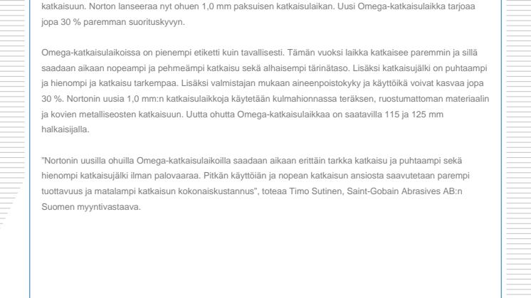 Norton lanseeraa ohuita pitkäikäisempiä katkaisulaikkoja