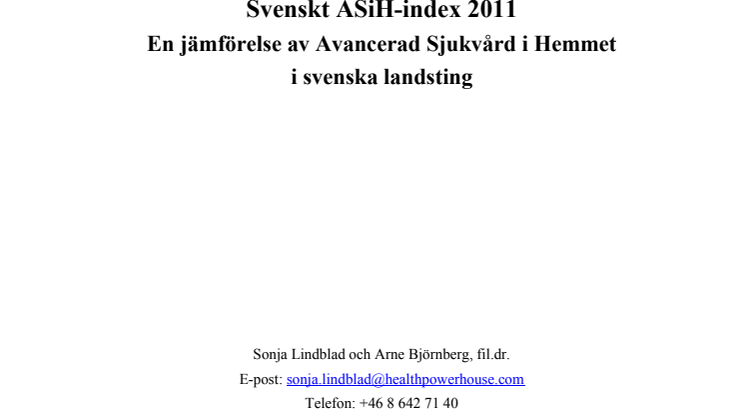 ASiH-index 2011