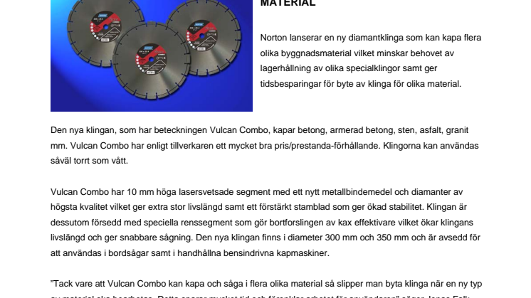 Ny diamantklinga för flera olika material