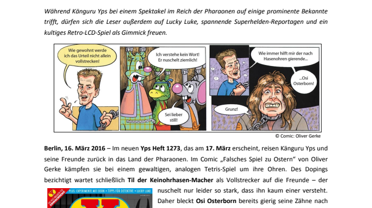 Doping-Skandal im neuen Yps! Von Superhelden, Hasenohren und Zeitreisen