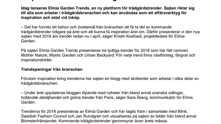 Nu presenteras 2018 års trädgårdstrender