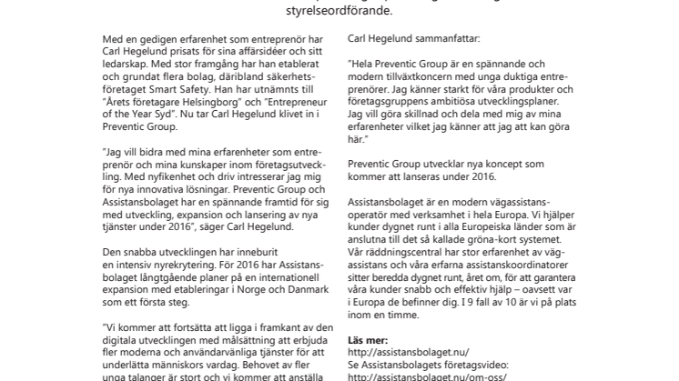 NY STYRELSEORDFÖRANDE
