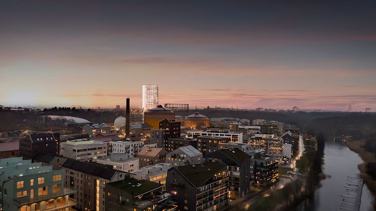 Bildtext: Förenklad illustration som visar en icke gestaltad volym. /White arkitekter