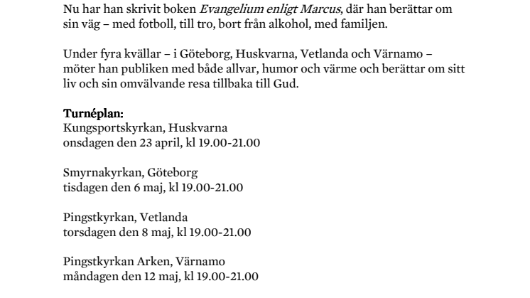 Marcus Birro på turné