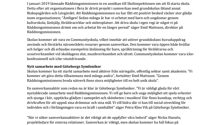 Räddningsmissionen beviljas tillstånd att starta skola 