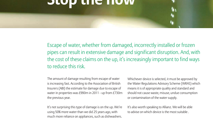 Property & Casualty News - Stop The Water Flow Part 4 